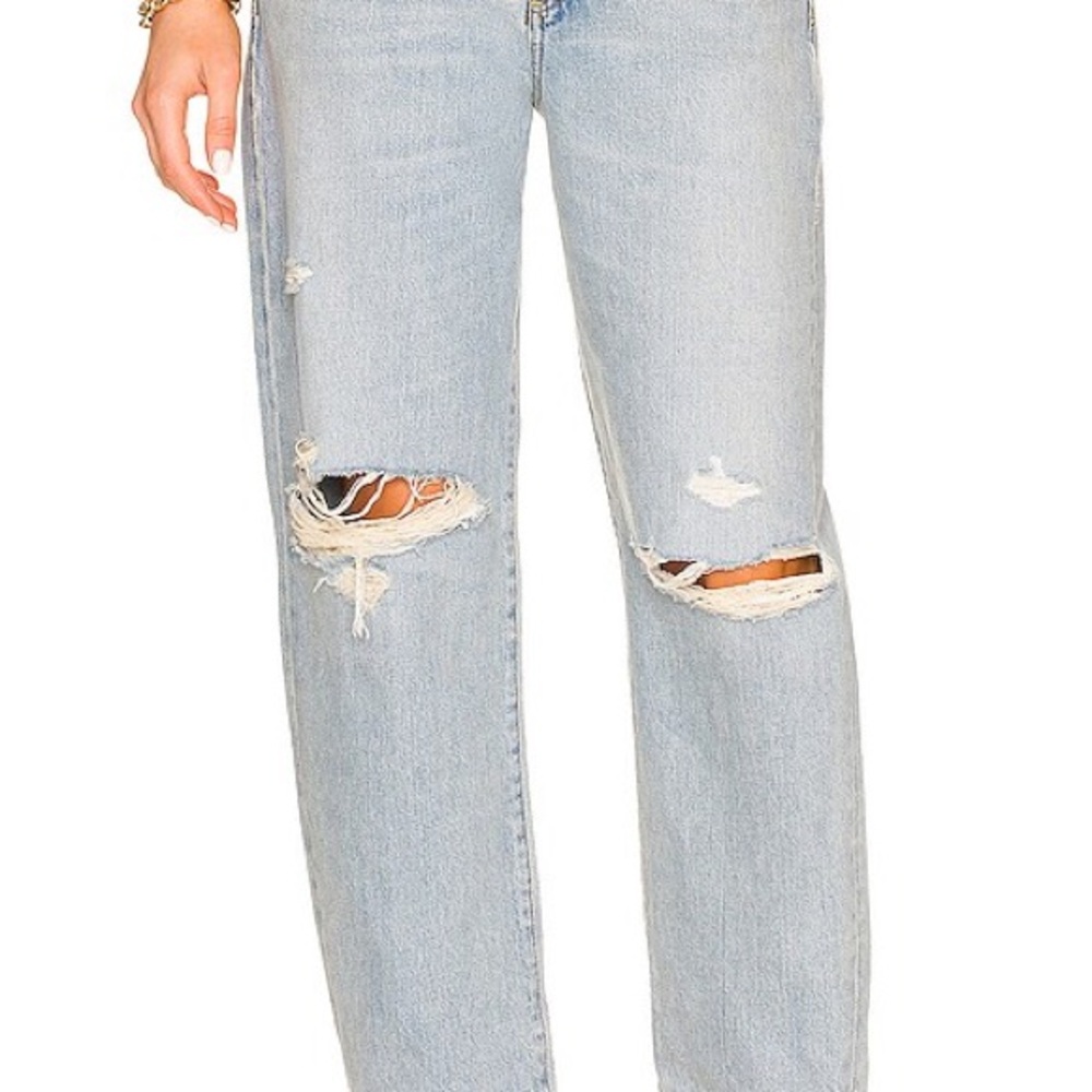 Citizens of Humanity Dylan Rolled Crop Light Blue Distressed Women's Jeans
